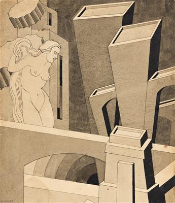 JOHN VASSOS (1898-1985) Nude in a labyrinth.